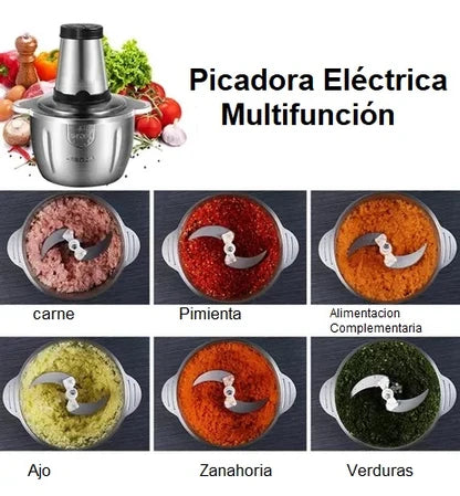 Picadora Procesadora 2 litros Acero Inoxidable +  Afilador de REGALO 🎁 ( Ahorra tiempo en la cocina)