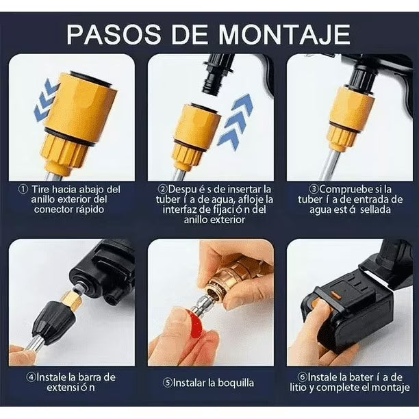 HIDROLAVADORA PORTÁTIL DE ALTA PRESIÓN (2 BATERÍAS 48V)